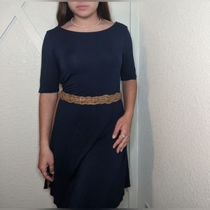 Alya navy flare dress